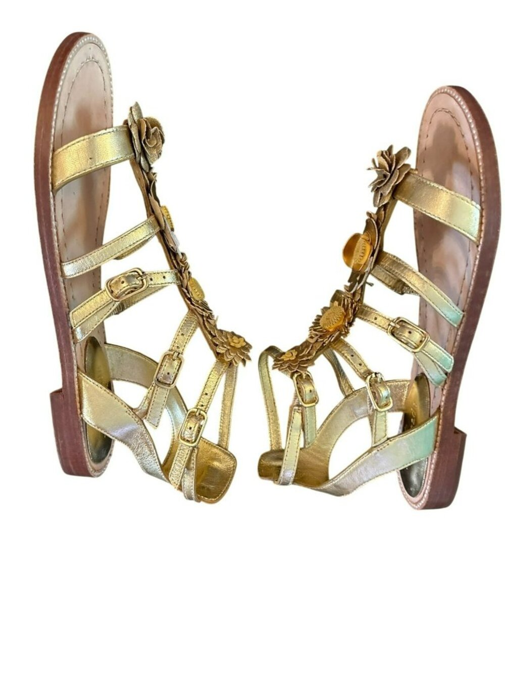 Kate Spade Sadia Metallic Napa Sandals Size 7.5 - Picture 7 of 10